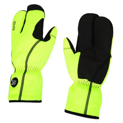 fluoro hi-viz lobster cycling gloves